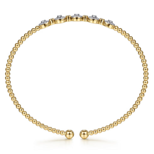 14K Yellow Gold Bujukan Diamond Split Bangle