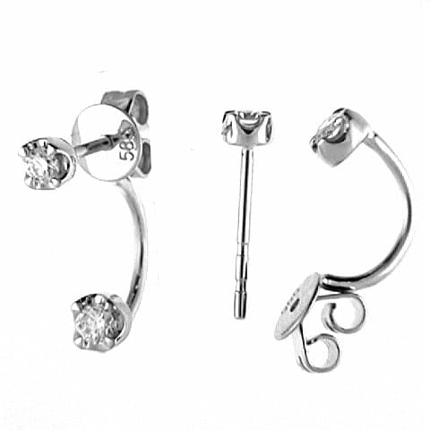 14K White Gold Diamond Earrings