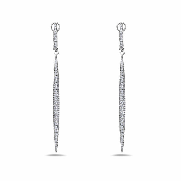 Afarin Earrings 18K White Gold Diamond Dangle Earrings
