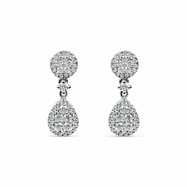 Afarin Earrings 18K White Gold Diamond Dangle Earrings