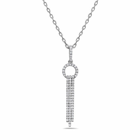 Afarin Necklaces 18K White Gold Diamond Fashion Necklace