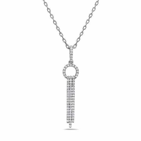 Afarin Necklaces 18K White Gold Diamond Fashion Necklace