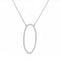 Afarin Necklaces 18K WhiteGold Open Diamond Oval Necklace