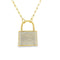 Afarin Necklaces 18K Yellow Gold Diamond Lock Necklace