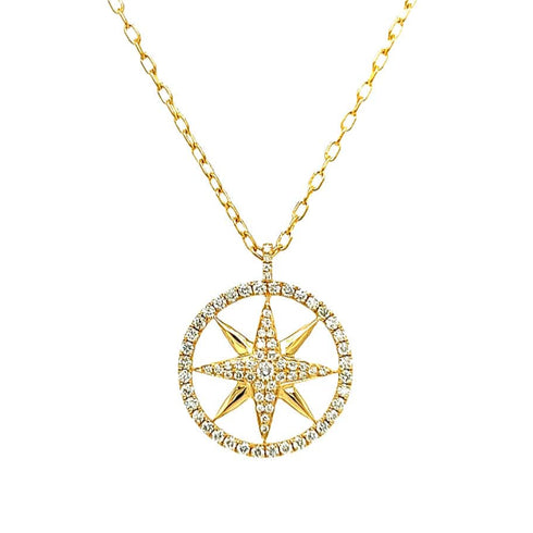 Afarin Necklaces 18K Yellow Gold Diamond Star Necklace