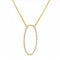 Afarin Necklaces 18K Yellow Gold Open Diamond Oval Necklace