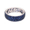 Afarin Rings 18K WG Blue Sapphire Wide Band Ring