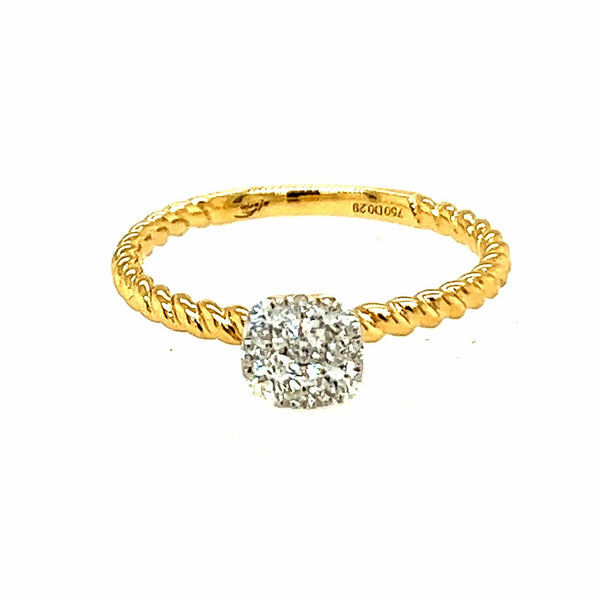 Afarin Rings 18K Yellow Gold Diamond Cluster Ring