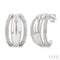 Ashi Earrings Silver Bold Diamond Half Hoop Earrings
