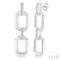 Ashi Earrings Silver Bold Rectangular Shape Link Diamond Fashion Earrings
