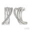 Ashi Earrings Silver Diamond Fashion Half Hoop Earrings