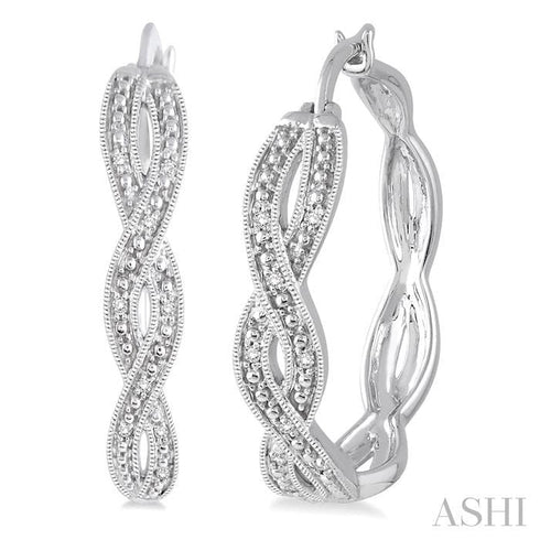 Ashi Earrings Silver Infinity Diamond Fashion Hoop Earrings