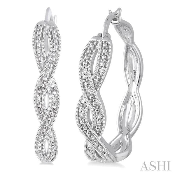 Ashi Earrings Silver Infinity Diamond Fashion Hoop Earrings
