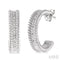 Ashi Earrings Silver Rope Diamond Half Hoop Earrings