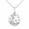 Ashi Necklaces Silver Bold Circle Diamond Fashion Pendant