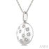 Ashi Necklaces Silver Bold Circle Diamond Fashion Pendant