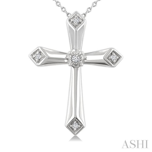 Ashi Necklaces Silver Cross Diamond Fashion Pendant