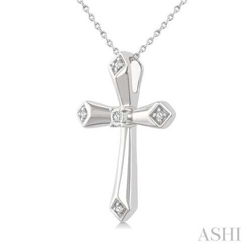 Ashi Necklaces Silver Cross Diamond Fashion Pendant