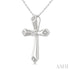 Ashi Necklaces Silver Cross Diamond Fashion Pendant