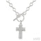 Ashi Necklaces Silver Cross Toggle Diamond Fashion Necklace
