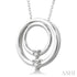 Ashi Necklaces Sterling Silver Circle Diamond Pendant