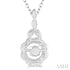 Ashi Necklaces Sterling Silver Emotion Diamond Fashion Pendant