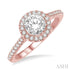 Ashi Rings 14K Rose Gold .25ct Round Center Halo Diamond Engagement Ring