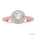 Ashi Rings 14K Rose Gold .25ct Round Center Halo Diamond Engagement Ring