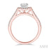 Ashi Rings 14K Rose Gold .25ct Round Center Halo Diamond Engagement Ring