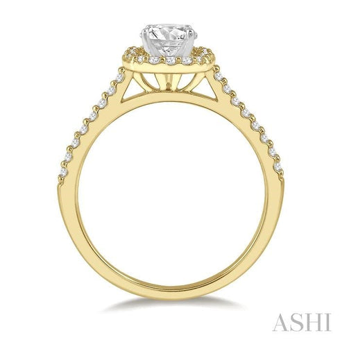 Ashi Rings 14K Yellow Gold .25ct Round Center Halo Diamond Engagement Ring