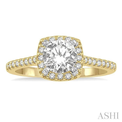 Ashi Rings 14K Yellow Gold .25ct Round Center Halo Diamond Engagement Ring
