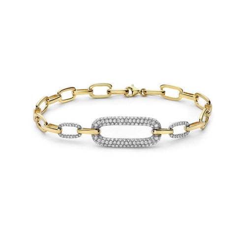 Bassali Bracelets 14K Yellow Gold Diamond Link Bracelet
