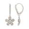 Bassali Earrings 14K White Gold Diamond Flower Dangle Earrings