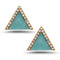 Bassali Earrings 14K Yellow Gold Turquoise & Diamond Studs