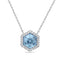 Bassali Necklaces 14K White Gold Blue Topaz and Diamond Necklace