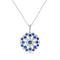 Bassali Necklaces 14K White Gold Diamond and Sapphire Flower Necklace