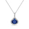 Bassali Necklaces 14K White Gold Diamond and Sapphire Necklace