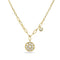 Bassali Necklaces 14K Yellow Gold Diamond Disk Necklace with Charm