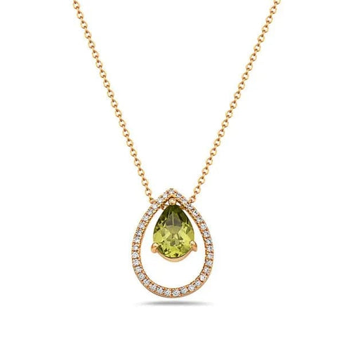 Bassali Necklaces 14K Yellow Gold Peridot Necklace