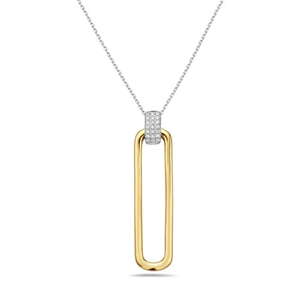 Bassali Necklaces 14K Yellow Gold Two Tone Diamond Necklace