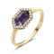 Bassali Rings 14K Yellow Gold Amethyst and Diamond Ring