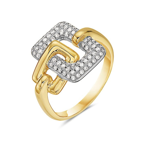 Bassali Rings 14K Yellow Gold & White Gold Diamond Fashion Ring
