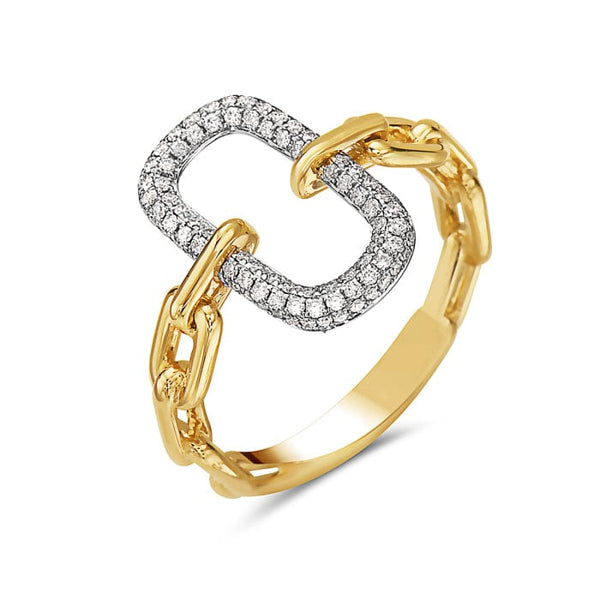 Bassali Rings 14K Yellow Gold & White Gold Diamond Fashion Ring