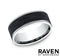 Benchmark Men's Wedding Bands 10 Men's Wedding Band, 14K White Gold with Forged Black Carbon Fiber, 8MM