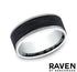 Benchmark Men's Wedding Bands 10 Men's Wedding Band, 14K White Gold with Forged Black Carbon Fiber, 8MM