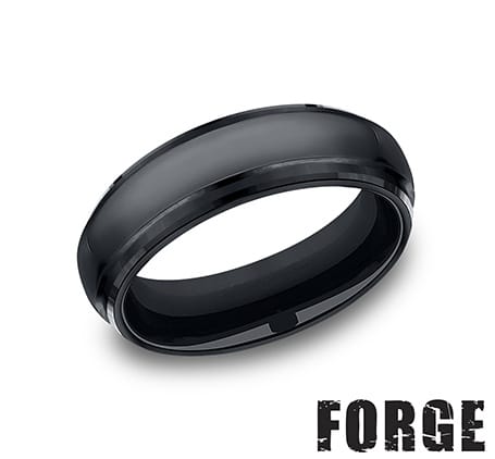 Benchmark Men's Wedding Bands 10 Men's Wedding Band, Black Ceramic 7MM