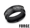 Benchmark Men's Wedding Bands 10 Men's Wedding Band, Black Titanium with Grey Carbon Fiber, 9MM