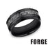 Benchmark Men's Wedding Bands 10 Men's Wedding Band, Black Titanium with Grey Carbon Fiber, 9MM