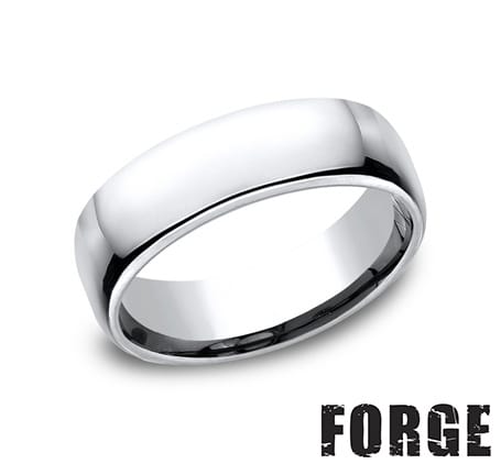 Benchmark Men's Wedding Bands 10 Men's Wedding Band, Cobalt Chrome Band, 6.5MM, Comfort Fit