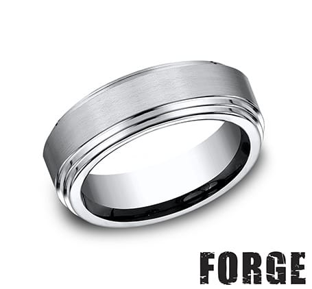 Benchmark Men's Wedding Bands 10 Men's Wedding Band, Cobalt Chrome Band, 8MM, Comfort Fit